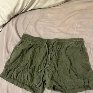 Olive green linen pants